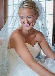 Woman after porcelain veneers