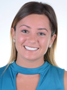 Woman after porcelain veneers